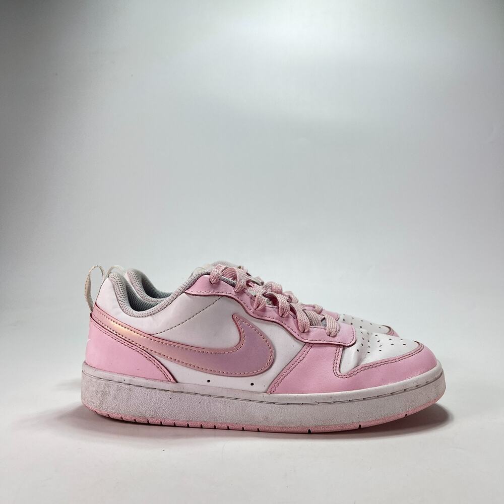 Nike Court Borough Low 2 SE White Pink Sneakers DQ0492-100 Youth Size 6.5Y